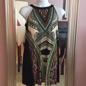 Printed halter dress.